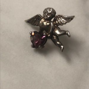 Angel sterling silver pin